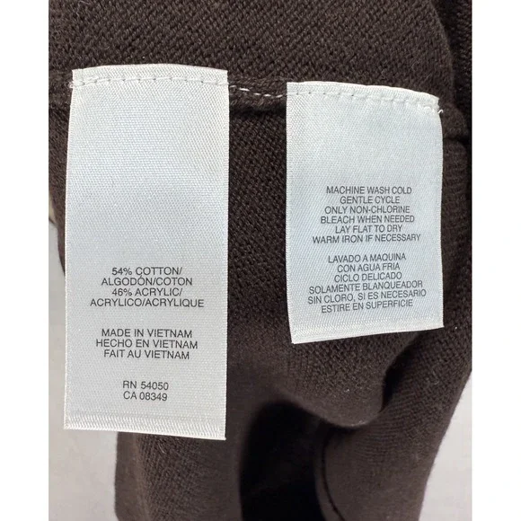 Evan Picone Women's Sz L Brown Abstract Floral Design Kitted Blouse Top NWT - Picture 4 of 8